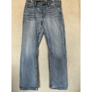 BKE Tyler Jeans 33Rx32 Straight‎ Leg Women's Rodeo Western FLP23165R Light Wash